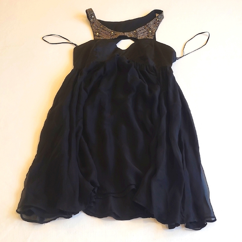 Wish, Brooke Dress, Elegant Black Chiffon Dress